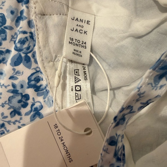 NWT Janie and Jack Blue Floral Bow Sunhat Girls 18-24 months - Picture 3 of 5